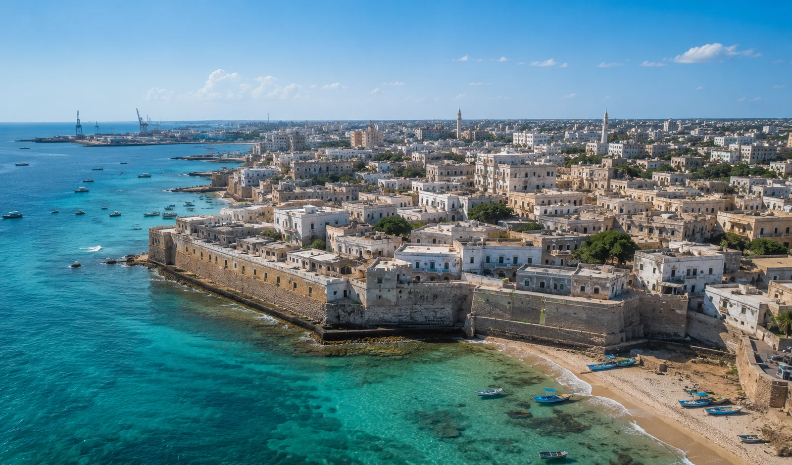 Coastal view of Mogadishu, Somalia