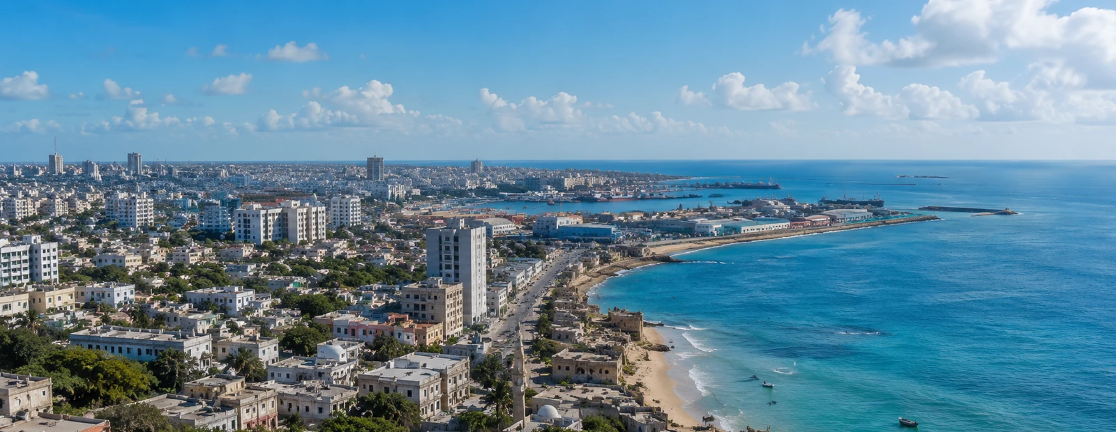 Panoramic view of Mogadishu, Somalia